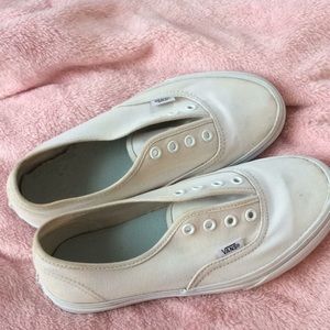 Vans white canvas low top